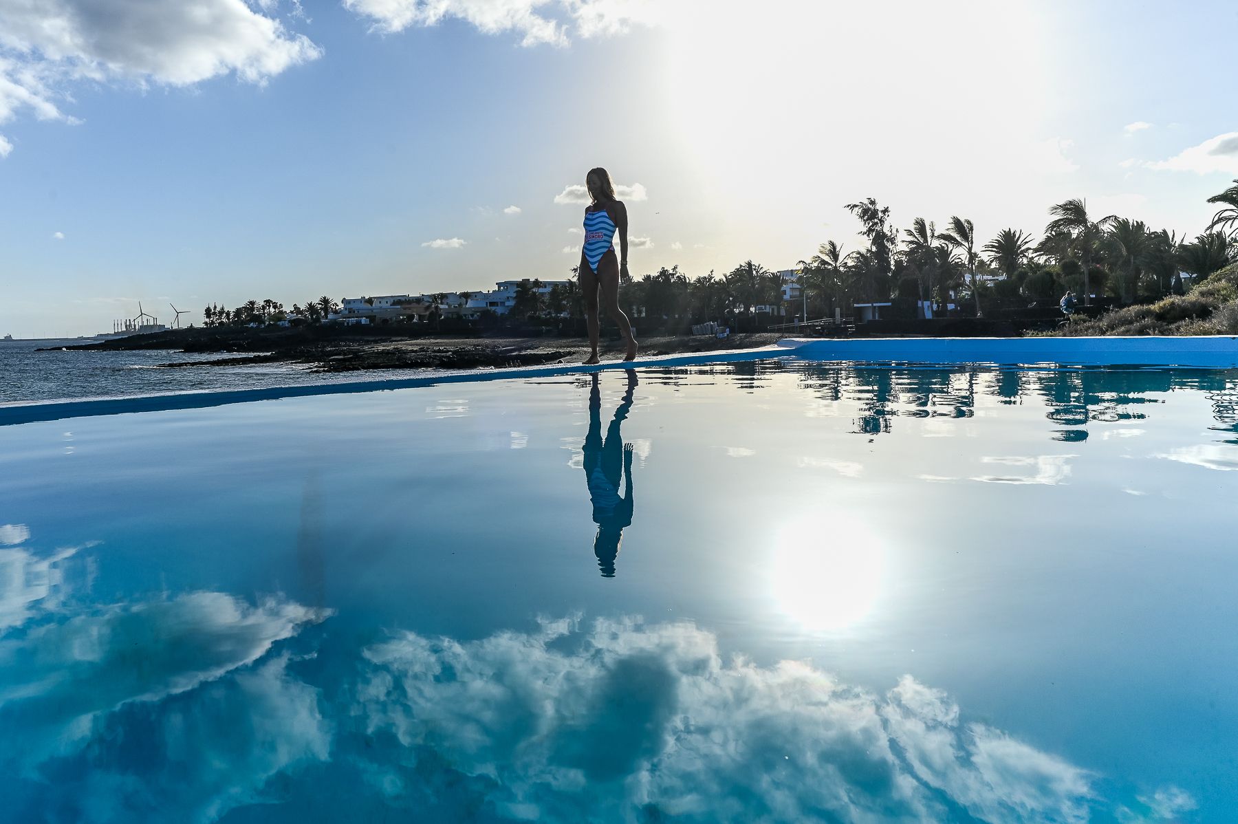 Exhibición del VIII Campus Lanzarote Sincro con Gemma Mengual, entre otras nadadoras