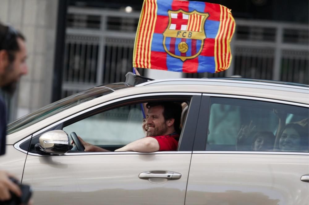 Celebración del título de Liga del Barcelona en Murcia