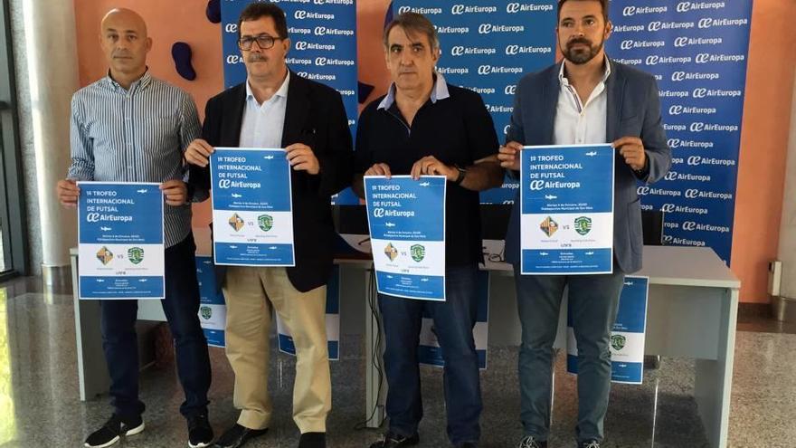 De izquierda a derecha, Juanito, Jaume, Hidalgo y Tirado, en la presentación del torneo.