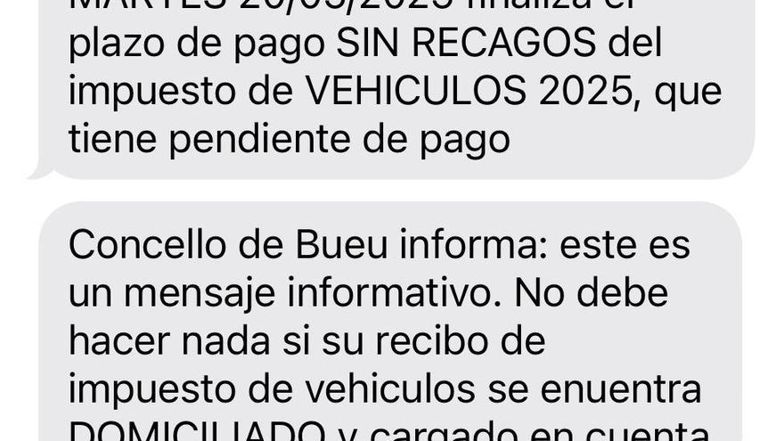 Un SMS que pone a más de 100 por hora a Bueu