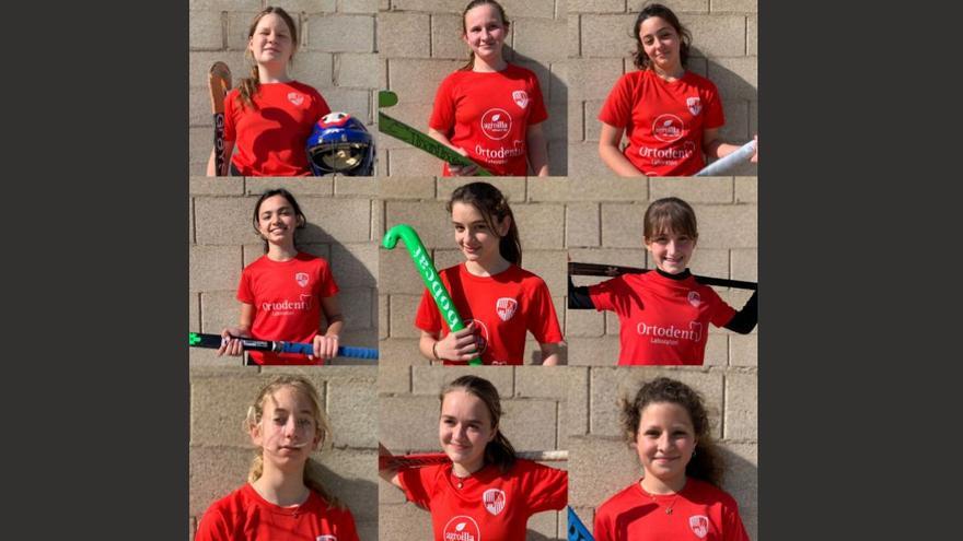 Las nueve seleccionadas del Mallorca Hockey Club que participarán en el Campeonato de España de Selecciones Autonómicas.