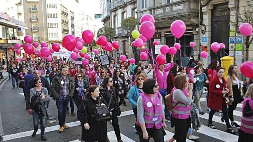 Protesta de empleados públicos gallegos en Santiago en marzo de 2018.