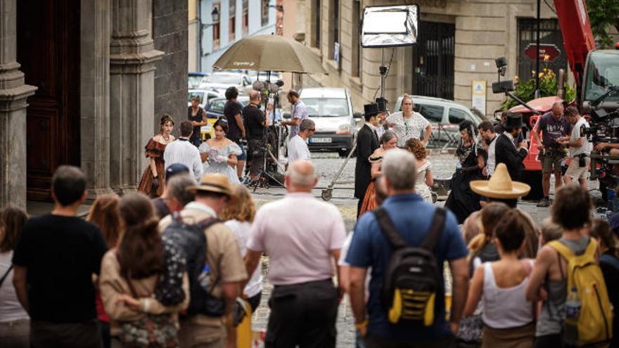 Rodaje de la serie de Atresmedia La templanza en la calles de La Orotava el pasado año.