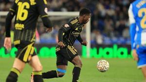 Saidu en un momento del partido en Riazor.