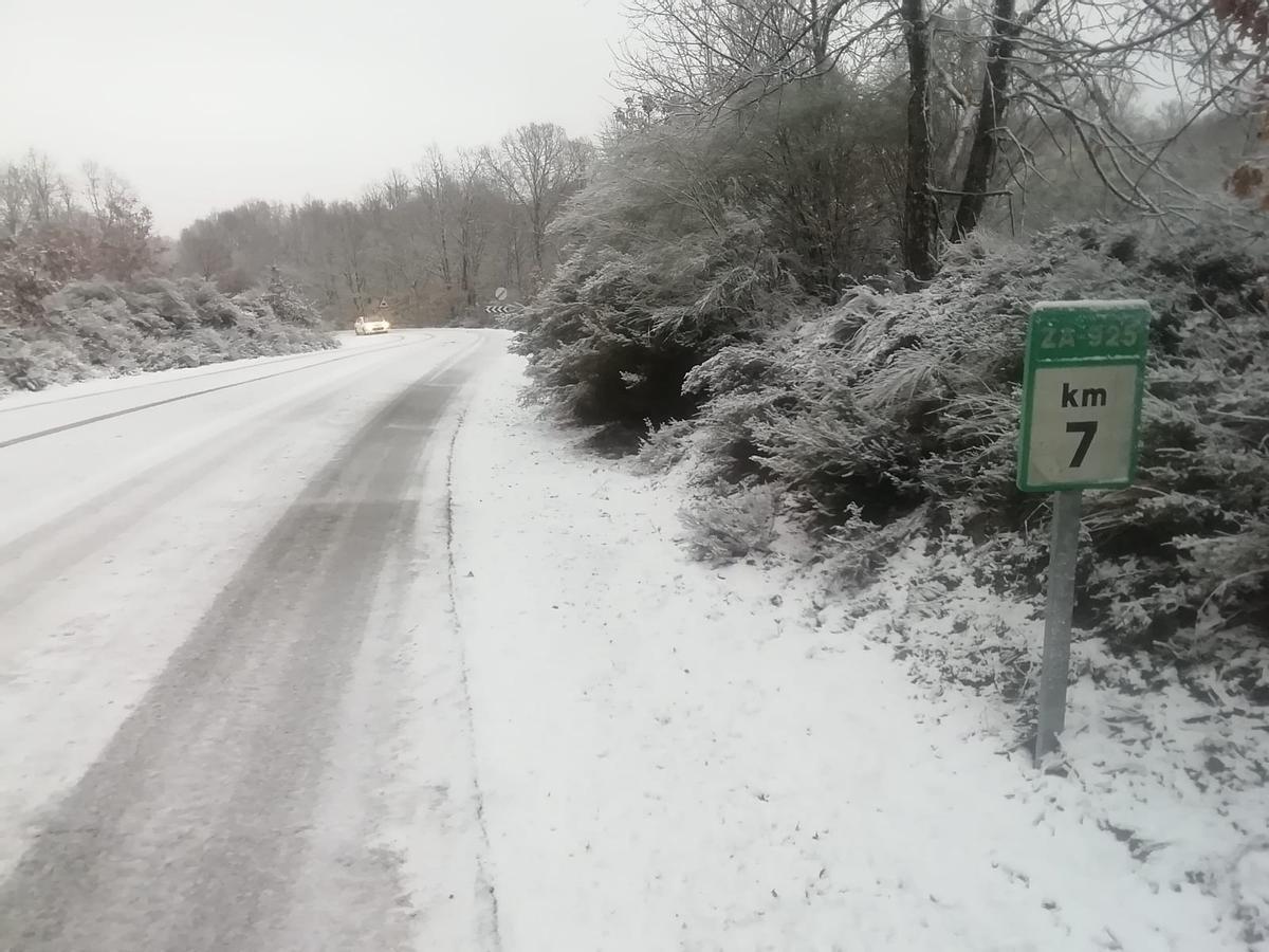 Nieve en Zamora este martes.