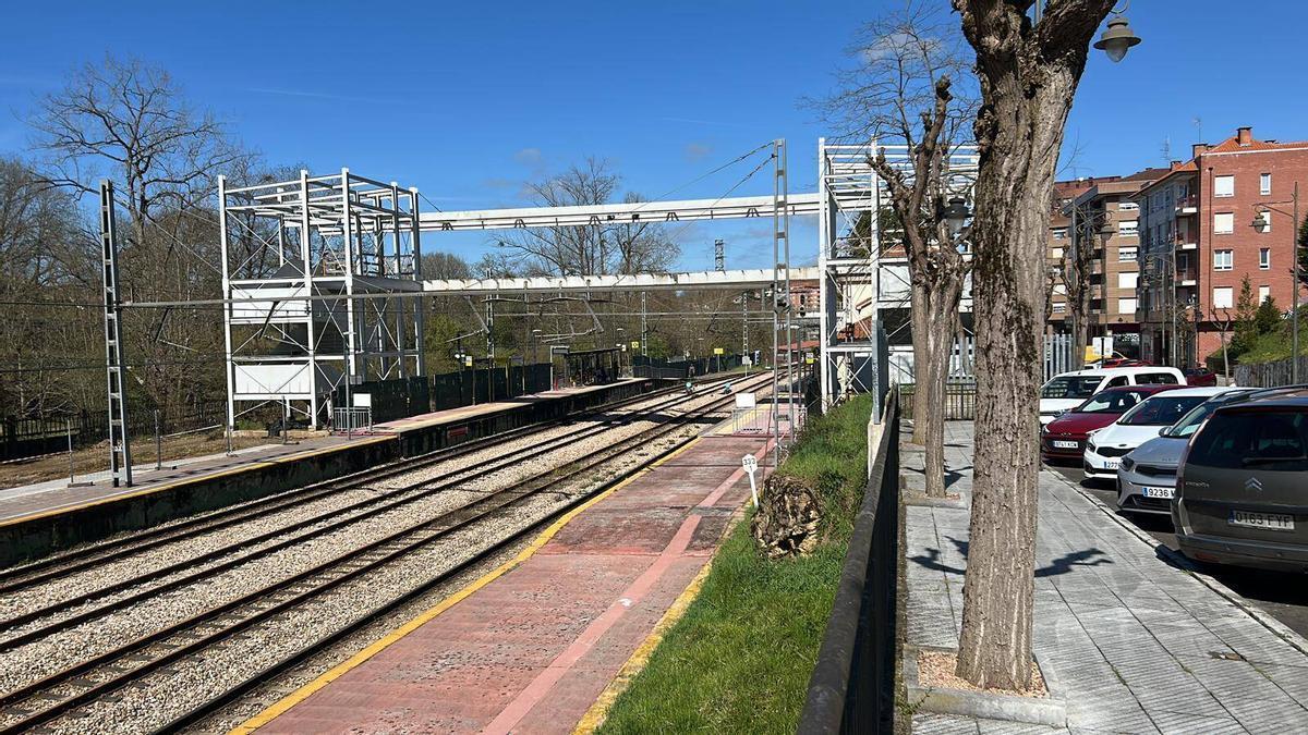 La estación de tren de Pola de Siero.