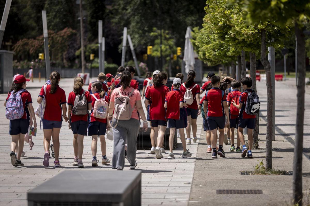 Alumnos en una excursión escolar, en una imagen de archivo.