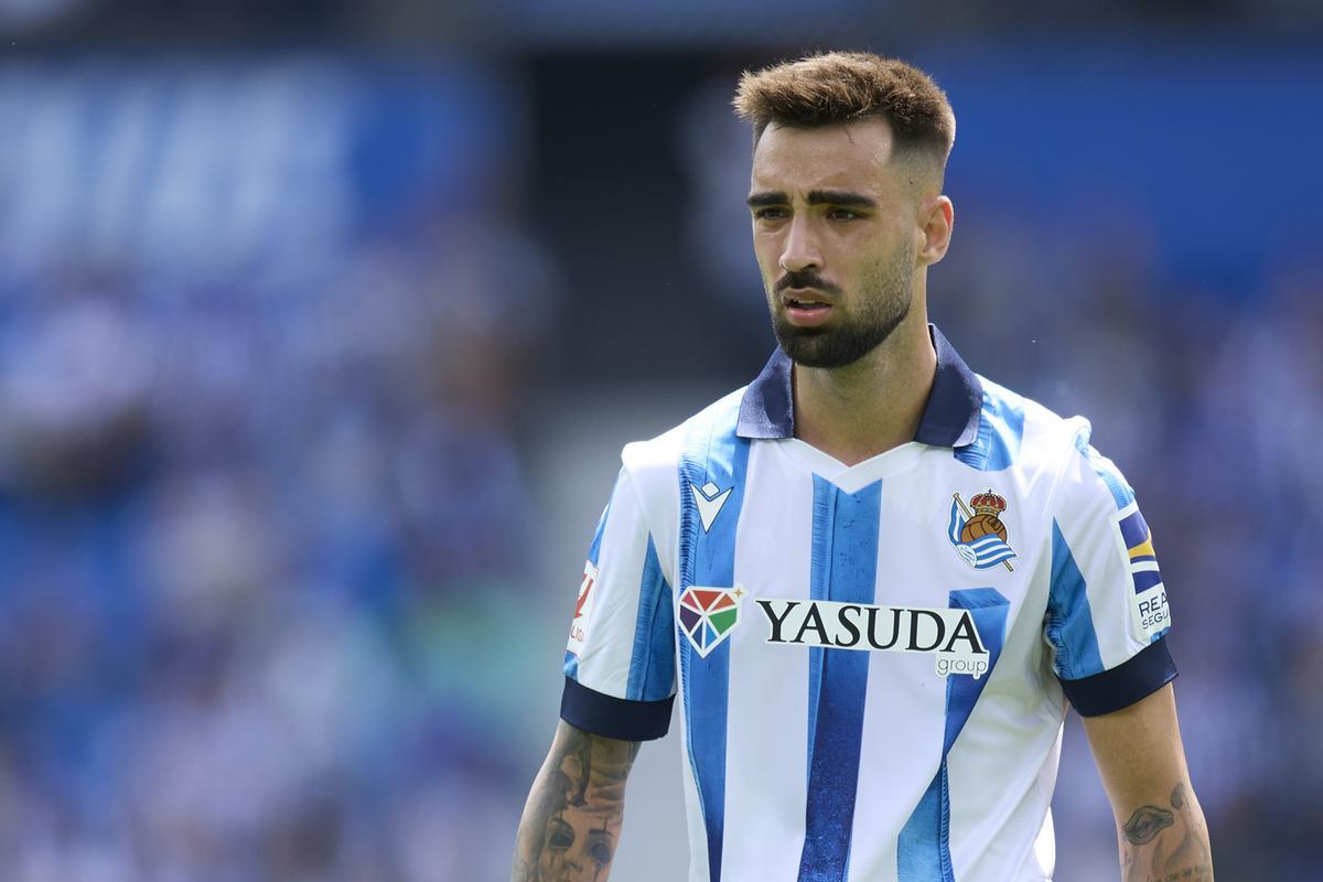 Brais Méndez, en un partido con la Real Sociedad.