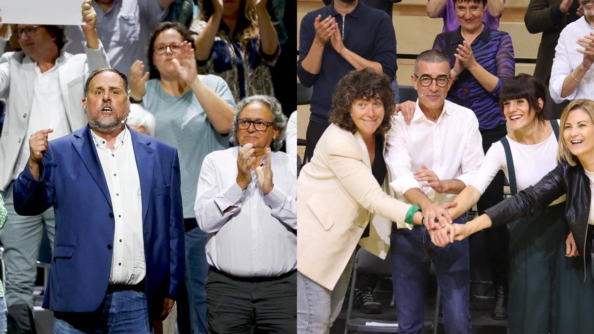 Imágenes de archivo de la candidatura de Junqueras y la de Godàs.