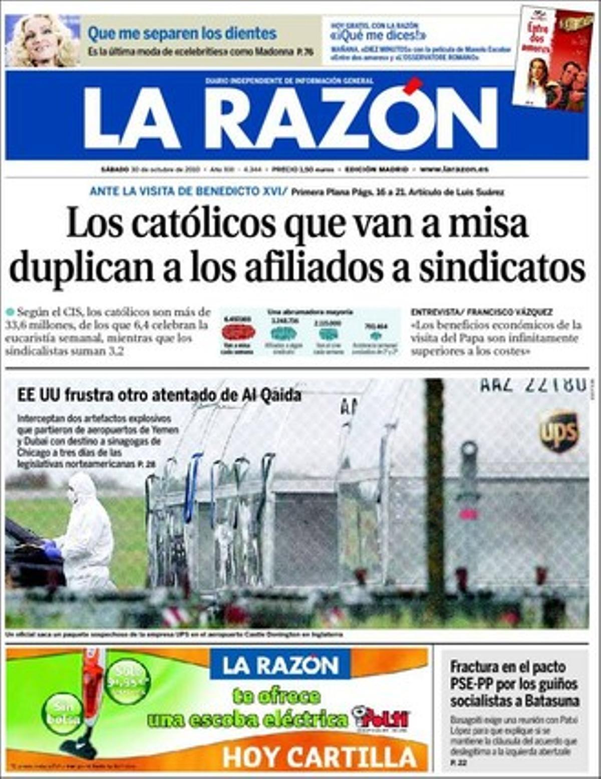 ’La Razón’, 30/10/2010.
