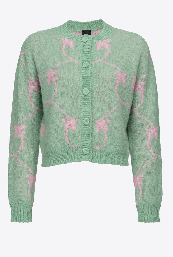 Cárdigan corto jacquard monogram de Pinko