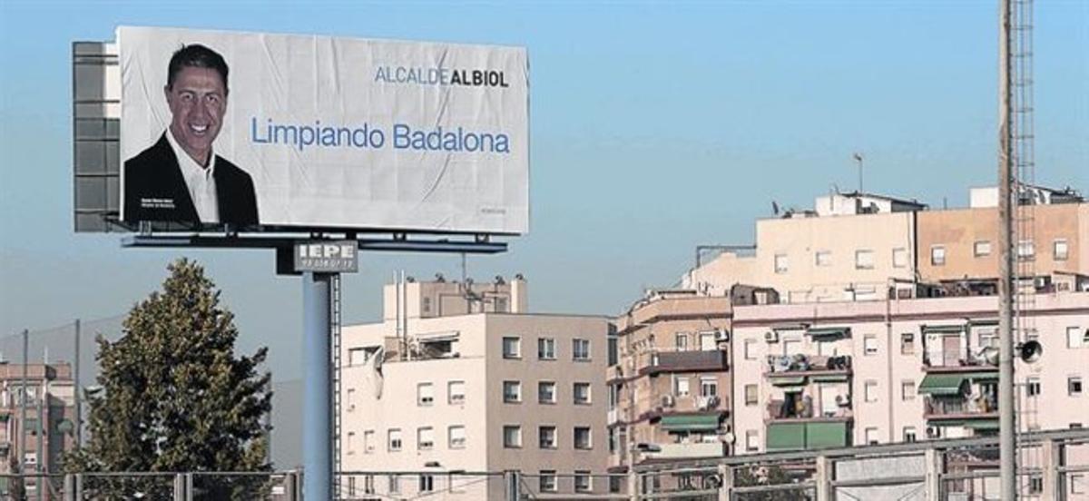 Propaganda poc neta Un dels cartells d’Albiol en la passada campanya de les municipals.
