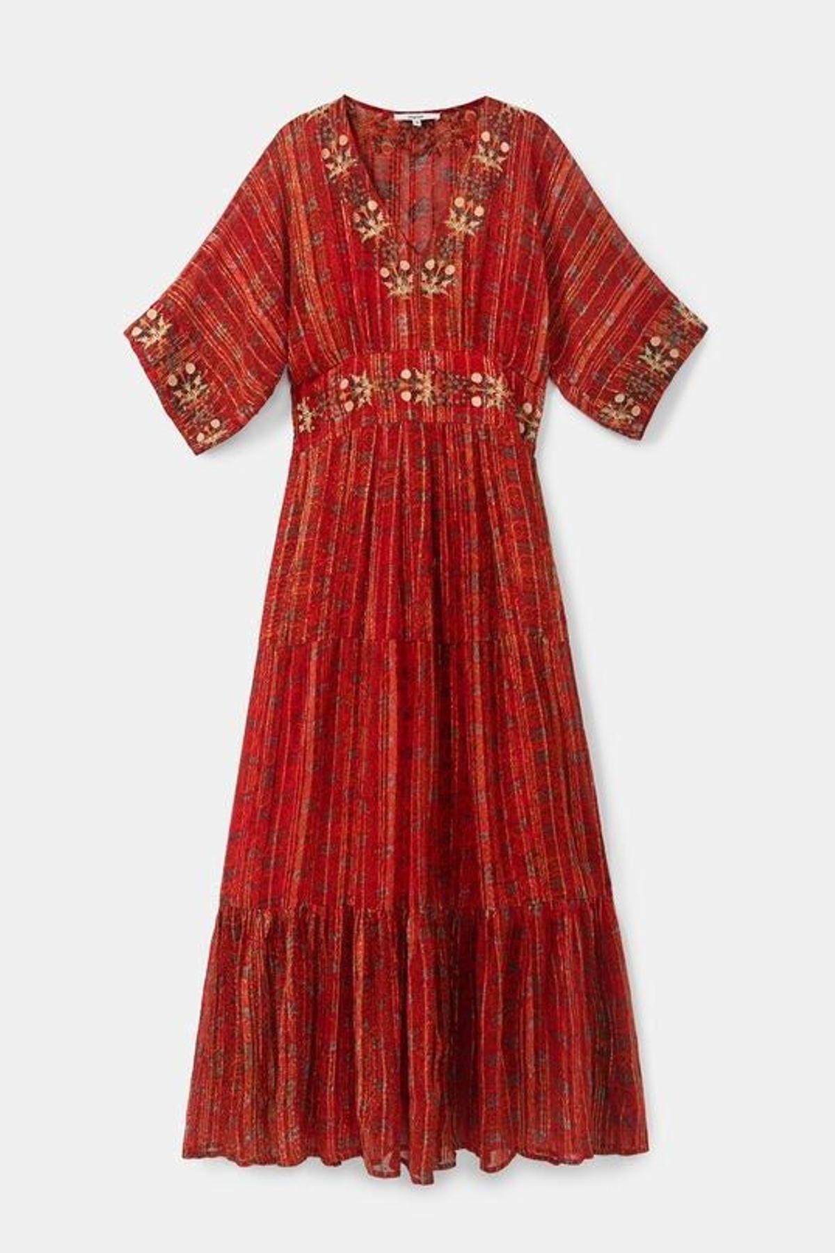 Vestido largo étnico lúrex, de Desigual (169,95 euros)