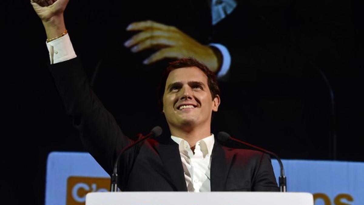 Albert Rivera, durante su presentación como candidato a la Moncloa, este domingo en Madrid.