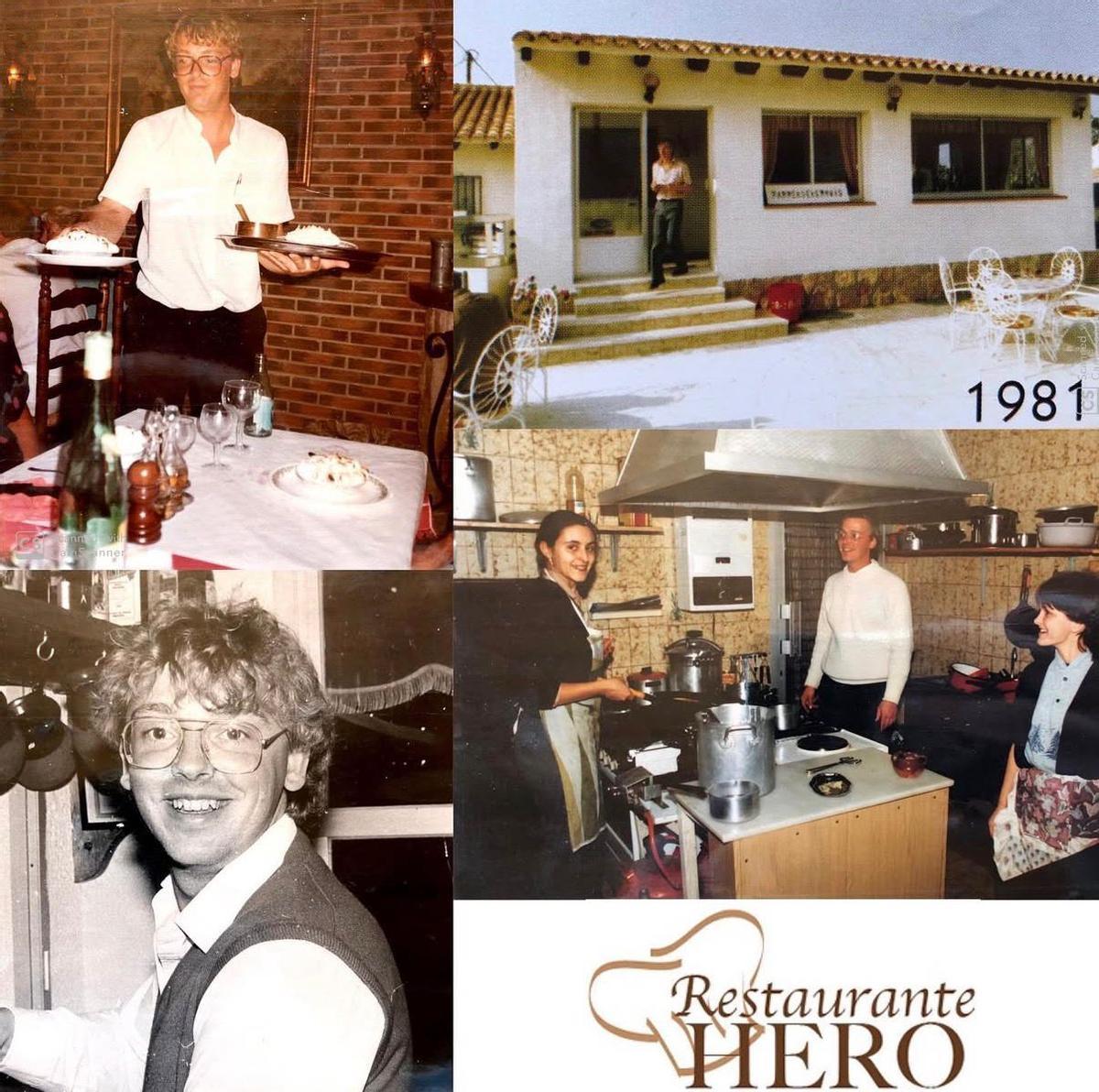 Un collage de fotos históricas del restaurante
