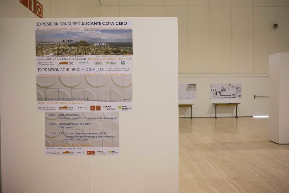 Algunos de los proyectos de los alumnos de Arquitectura que se exhiben en el MUA