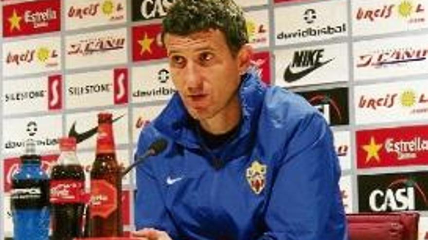 Javi Gracia, durant la roda de premsa celebrada ahir.