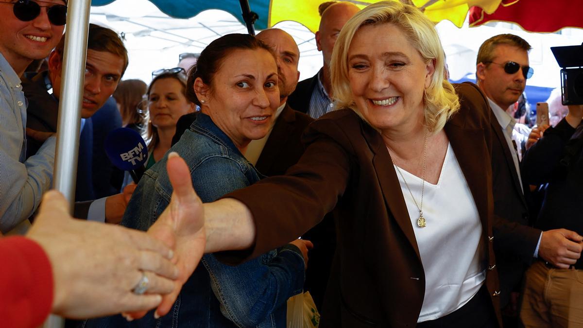 Marine Le Pen, en un acto de la campaña electoral.