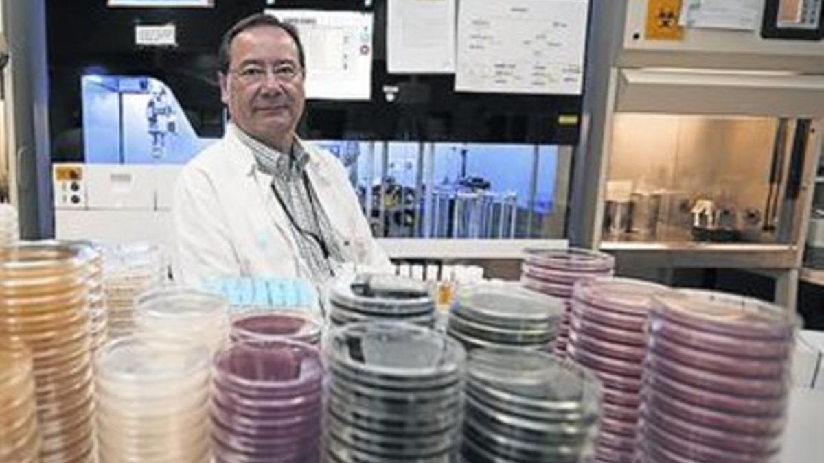 El microbiólogo Tomás Pumarola, en el laboratorio del Vall d'Hebron.
