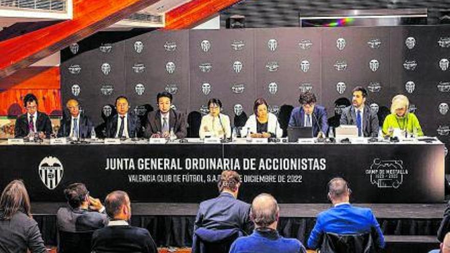 Reunión del consejo de administración, el pasado mes de diciembre, con motivo de la Junta General de Accionistas. | VALENCIA CF