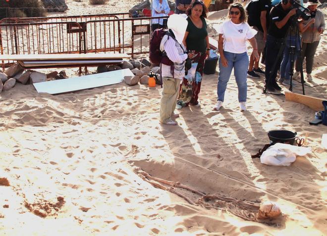 Restos óseos de cinco personas en el yacimiento de Rubicón