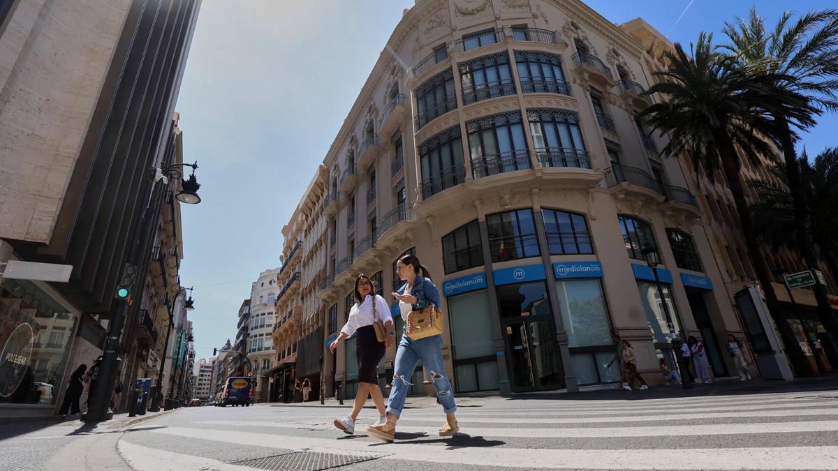 El lunes 24 de abril, la calle Colón presentaba este aspecto.