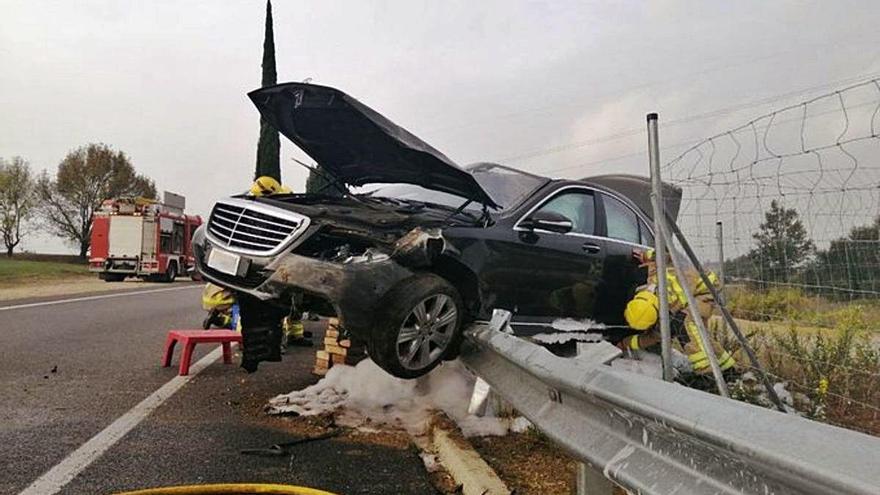 Un cotxe accidentat aquest octubre a la C-35 a l&#039;altura de Maçanet de la Selva.