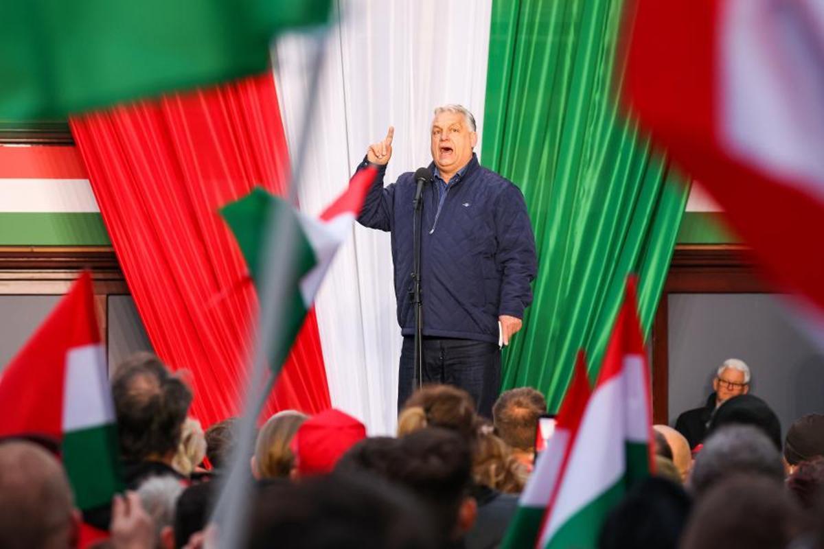 Viktor Orban, en un acto con partidarios de su partido en Szekesfehervar.