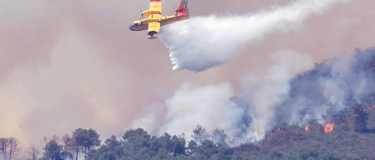 Medios aéreos en la extinción de uno de los incendios del pasado verano.