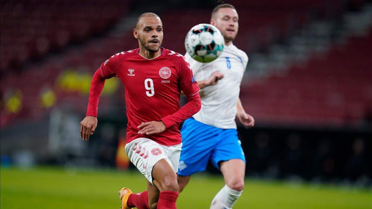 Martin Braithwaite, en el Dinamarca - Islandia (2-1)