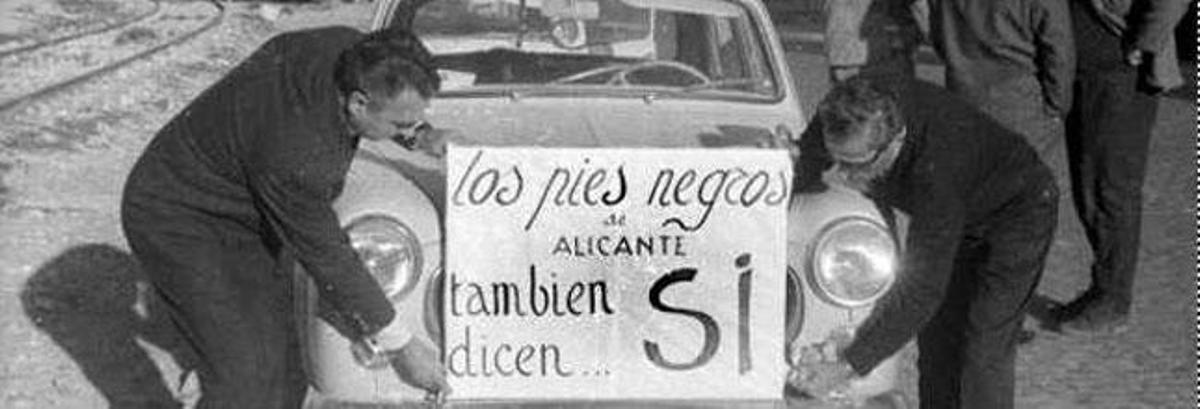 Pieds-noir hacen campaña en Alicante en el referéndum de 1966