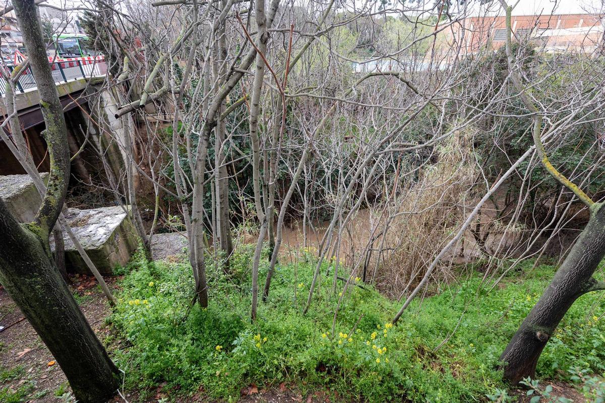 En imágenes I El río Huerva, a su paso por Zaragoza tras las últimas lluvias