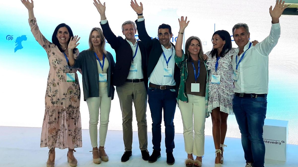 Paula Prado, Marta Fenández-Tapias, Alfonso Rueda, Luis López, Luisa Piñeiro, Nidia Arévalo y Rafa Domínguez.