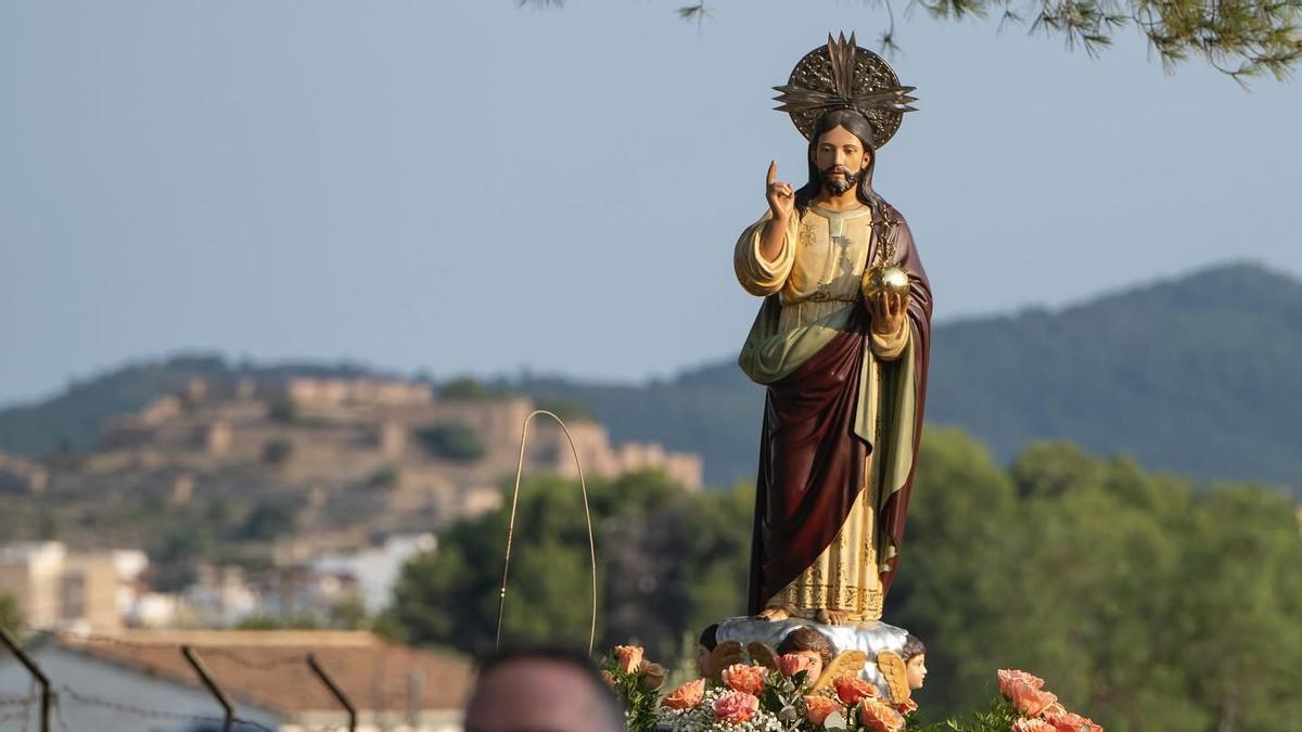 Imagen del patrón, el Santísimo Salvador, durante la romería del año pasado en Onda.