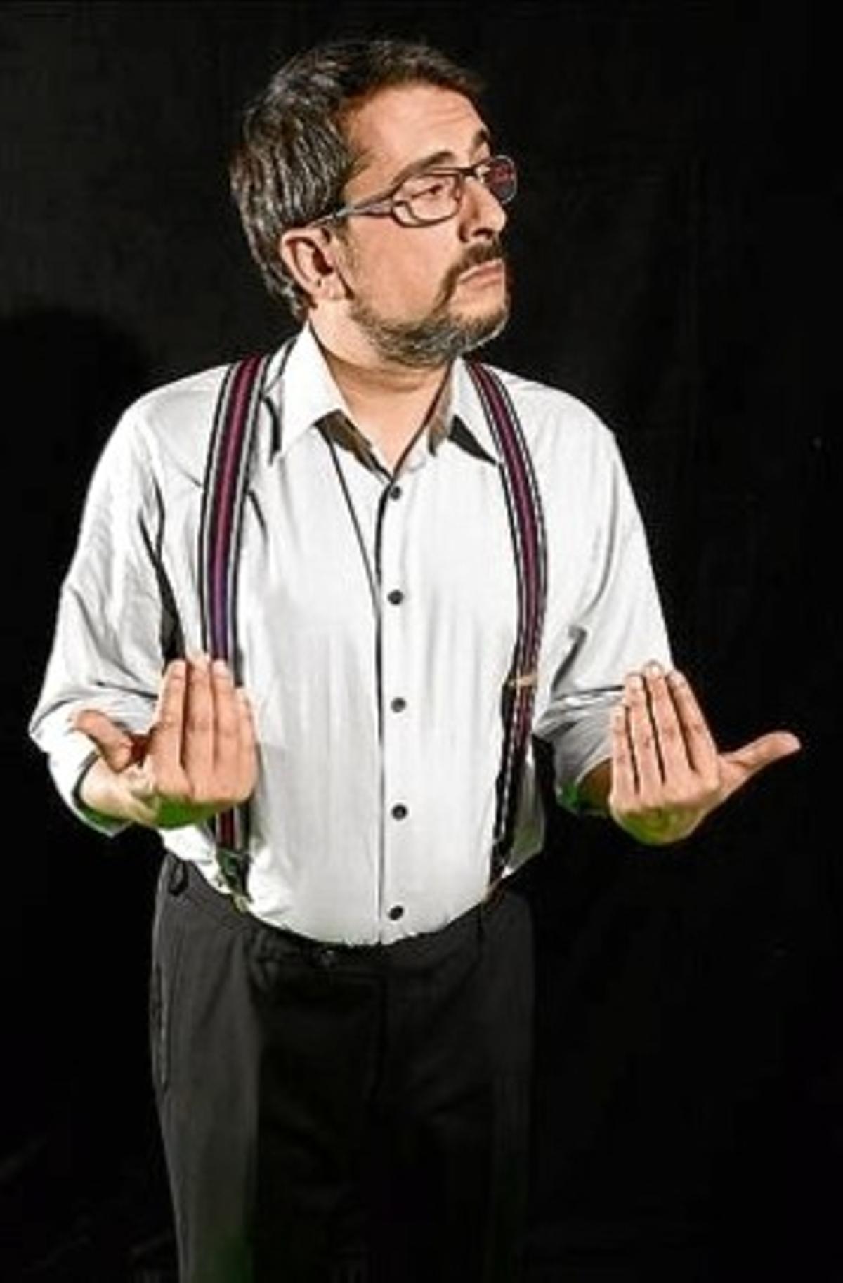 Andreu Buenafuente, amb els tirants del seu col·lega madrileny, Gran Wyoming. Andreu Buenafuente, amb els tirants del seu col·lega madrileny, Gran Wyoming.