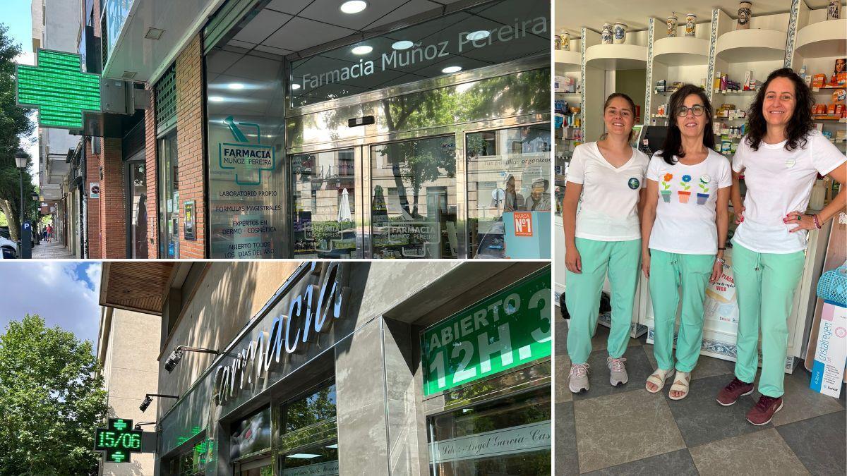 Diversos establecimientos farmacéuticos y profesionales del sector en Cáceres.