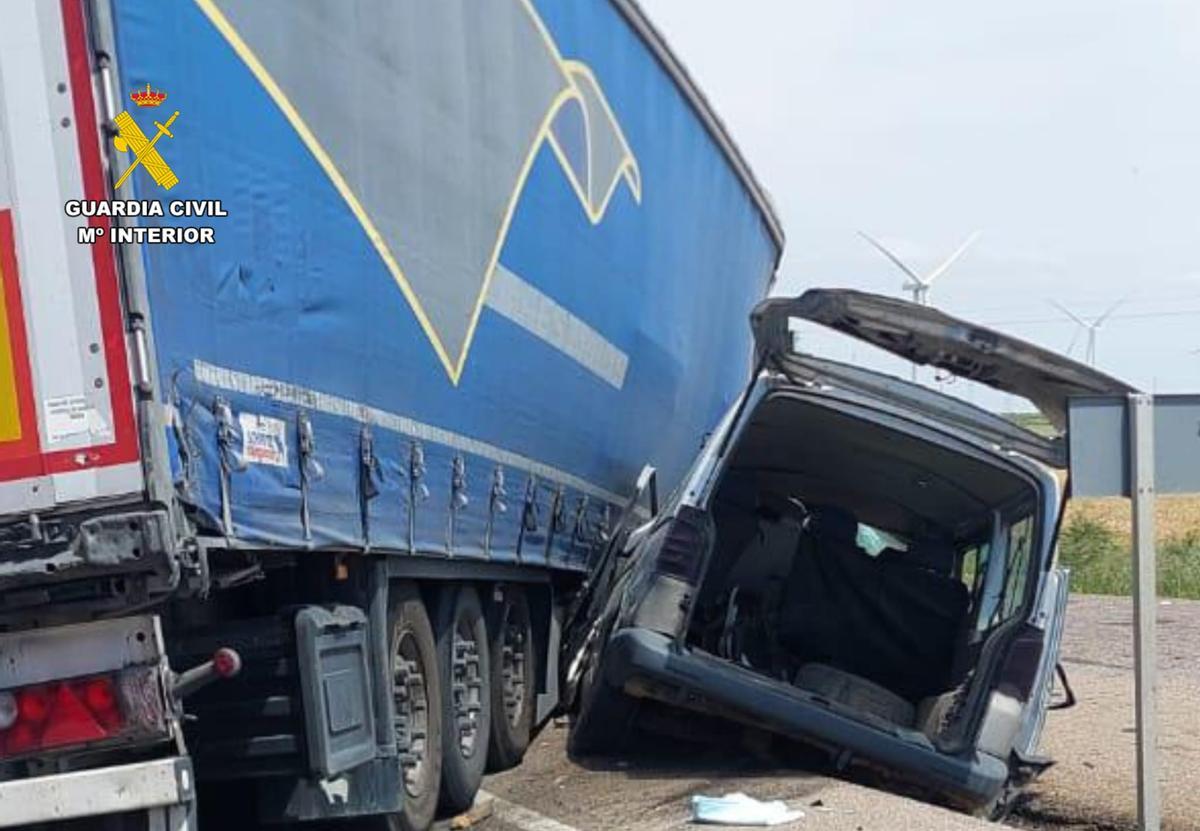 Accidente de tráfico con tres muertos en Agón (Zaragoza), este martes por la tarde.