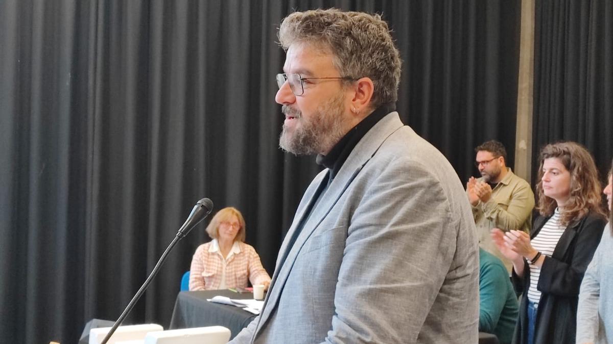 Lluís Apesteguia, este sábado, en la asamblea de Montuïri.