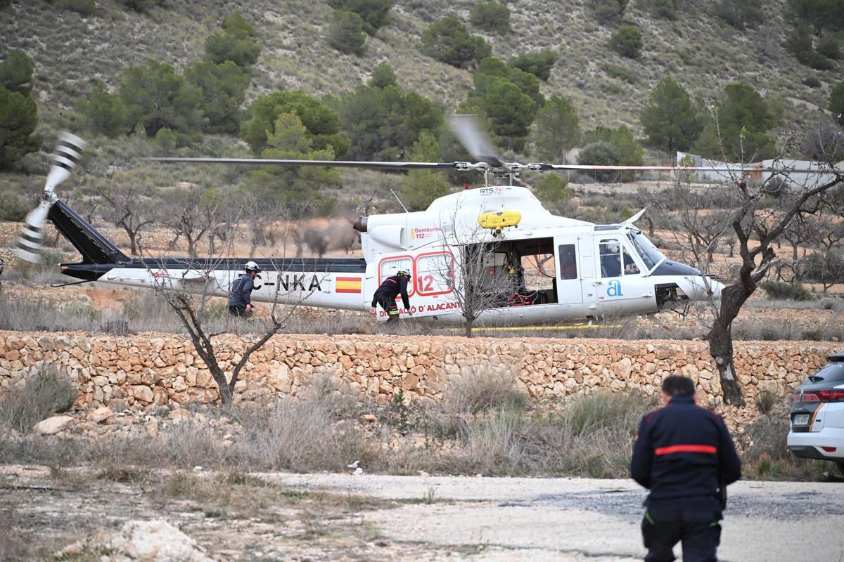 Fuego en Algueña: así está siendo el operativo para la extinción