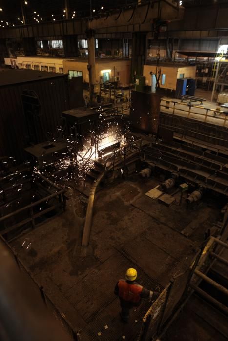 Visita al tren de carril de Arcelor en Veriña (Gijón)