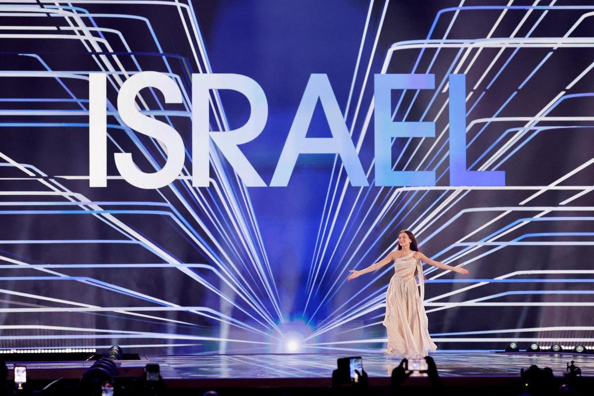 Eden Golan durante los ensayos antes de la gran final del Festival de la Canción de Eurovisión 2024, en Malmo, Suecia, el 10 de mayo de 2024.