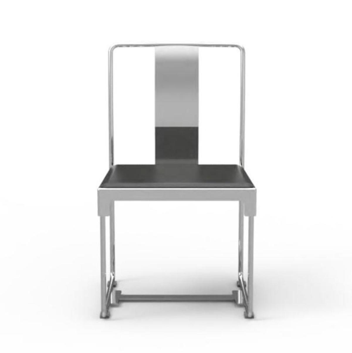 Silla Mingx, hecha con un bastidor tubular de acero. La onda del respaldo le da movimiento. De Konstantin Grcic para Driade