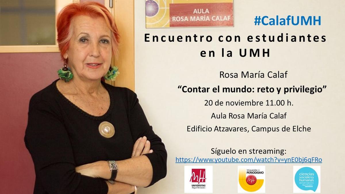 Anuncio del encuentro con Rosa María Calaf