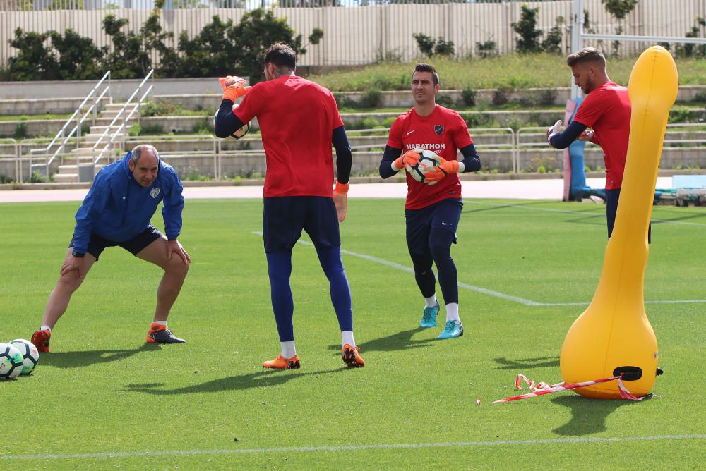 Entrenamiento del Málaga CF.