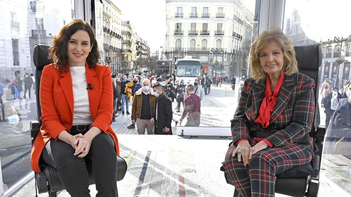 TELEVISION   La Campos Movil  emprende un viaje biografico  geografico y sentimental con la presidenta de la Comunidad de Madrid  Isabel Diaz Ayuso  como primera invitada MARIA TERESA CAMPOS