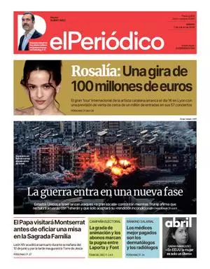 La portada de EL PERIÓDICO del 7 de marzo de 2026