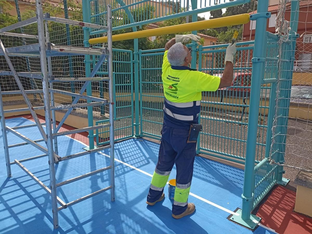 Imagen de obras en instalaciones deportivas del municipio de Las Palmas de Gran Canaria.