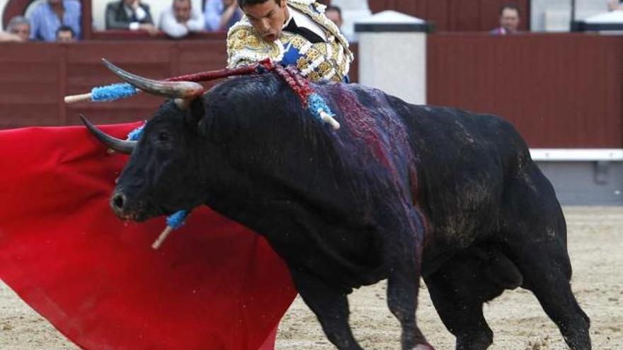 Manzanares, en uno de los pases ayer en la Feria de San Isidro.