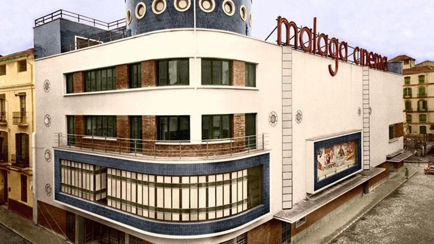 El Málaga Cinema tras un trabajo de fotocoloreado de Anton Ozomek.