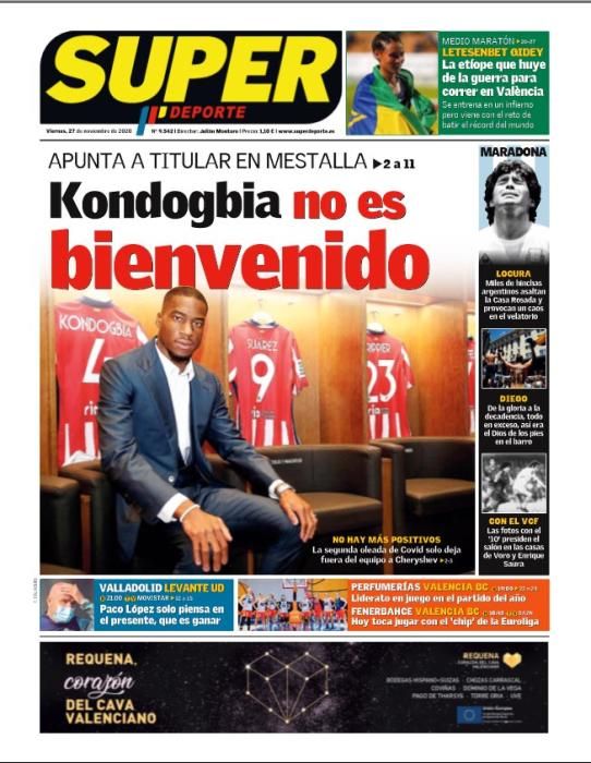 Portada SUPERDEPORTE viernes 27 noviembre 2020